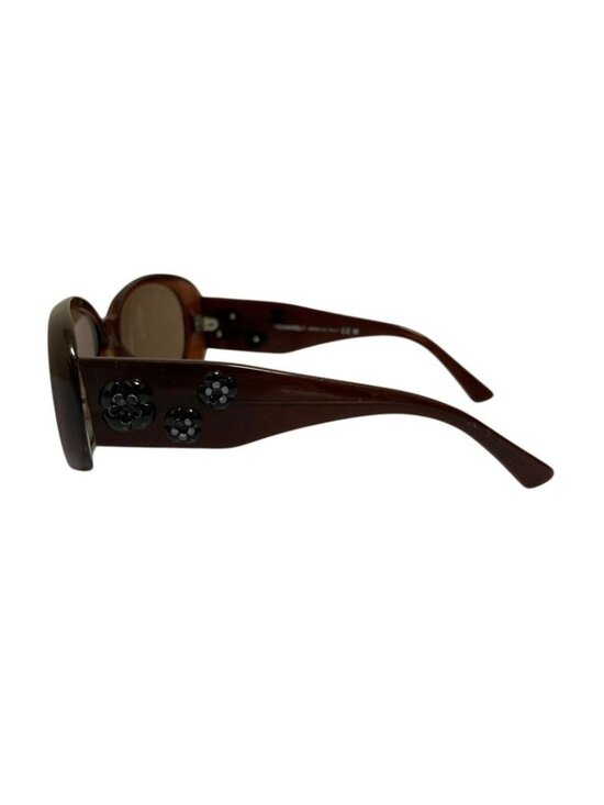 Chanel camellia sunglasses 5113 - Gem Chanel Camellia CC Logo Sunglasses Eyewear 73 Brown